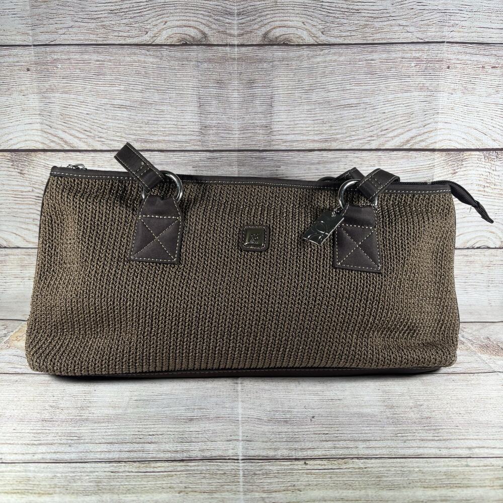 Lina Bag Purse Shoulder Handbag Brown Crochet With Double Handles Brown